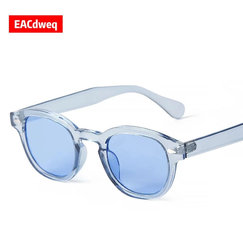 Women'S Fashion Eyewear - Óculos de Sol Transparentes Azuis Redondos