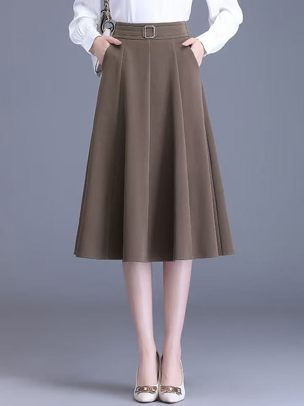 A-Line Skirt Midi - Saia Midi Plissada Feminina Plus Size