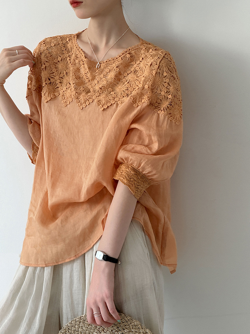 Women Top Fashion - Blusas Femininas de Linho 100% Verão