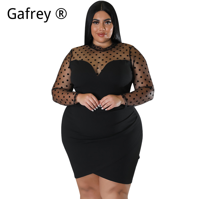 Xxl Women Fashion - Vestido Midi Bodycon Transparente com Patchwork