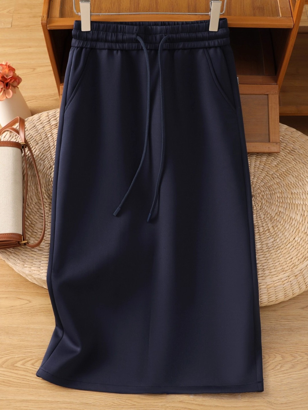 A-Line Skirt Midi - Saia Midi A-Line Azul Escuro para