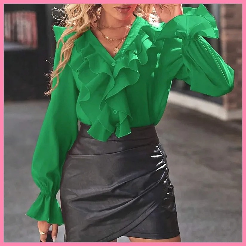 Women Top Fashion - Blusa Elegante Feminina 2025 com Decote
