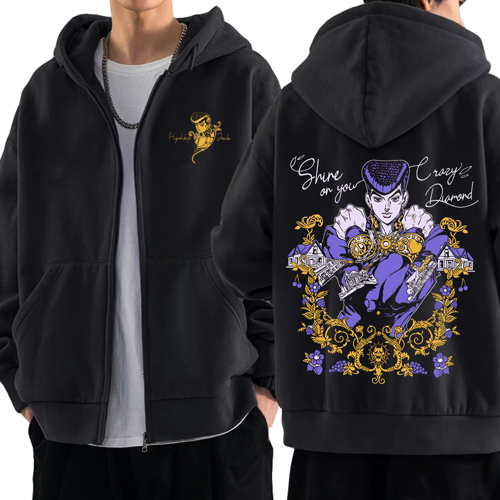 Women'S Fashion Zip Up Hoodies - Anime jojo bizarre aventura zíper hoodies