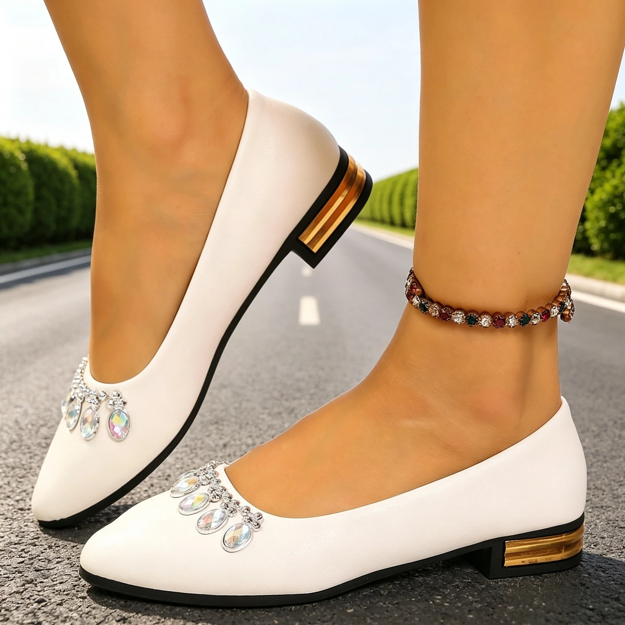 Women'S Fashion Footwear - Sapatilhas Femininas de Bico Fino, Tamanhos