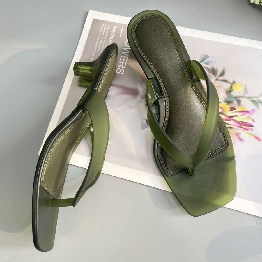 Women Fashion Korean - Sandálias Femininas Coreanas de PVC Verde
