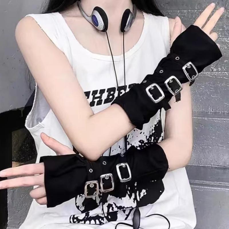 Women Fashion Gloves - Y2k gótico punk luvas sem dedos