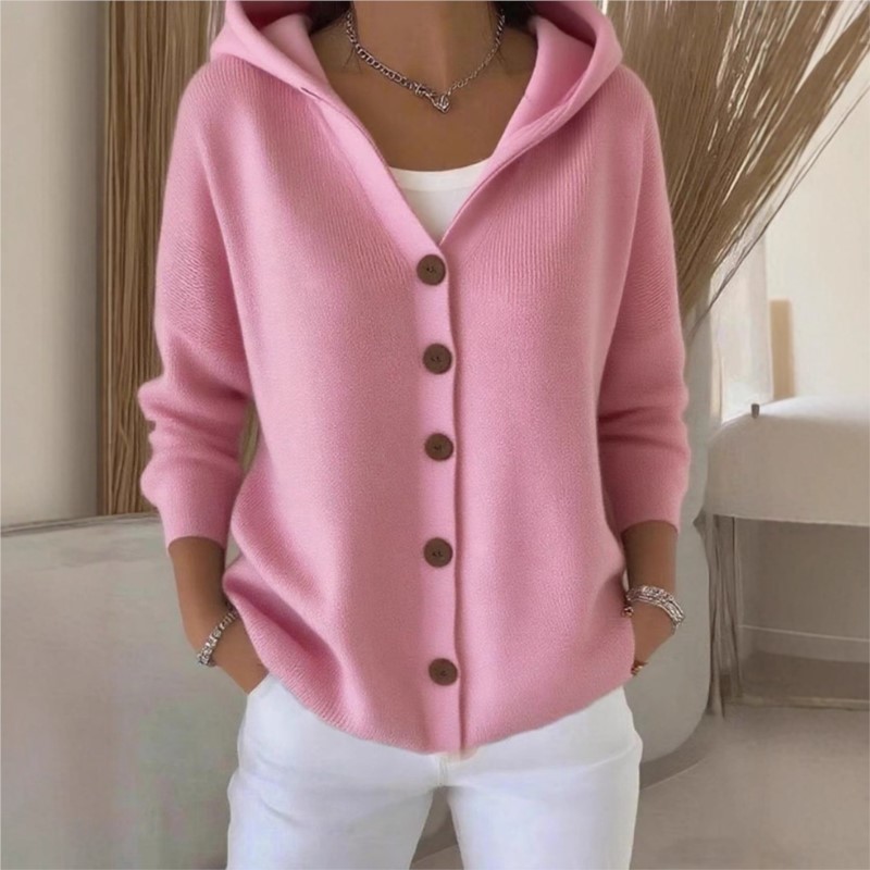 Women'S Fashion Quarter Zip - Moda simples de malha com capuz