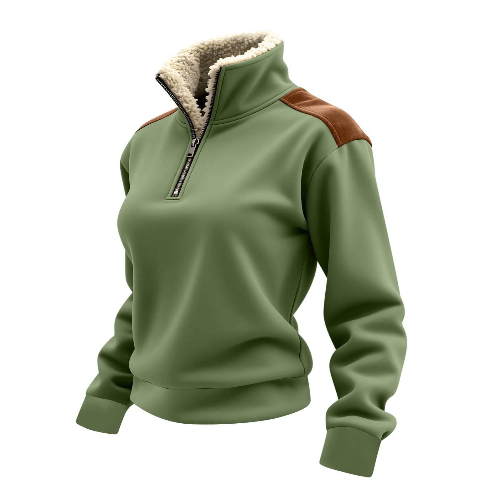 Women'S Fashion Quarter Zip - Tops de manga comprida femininos outono