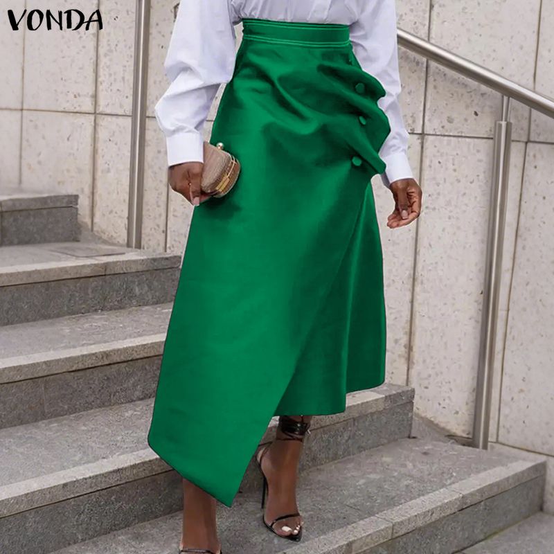 A-Line Skirt Midi - Vonda plus size 5xl elegante feminino