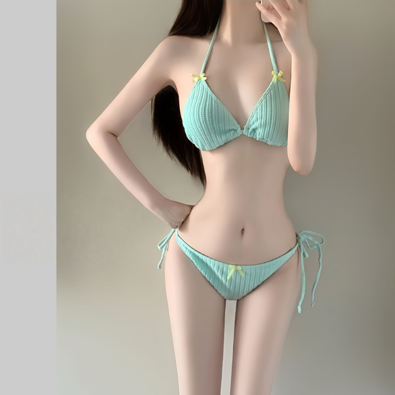 Women Fashion Korean - Conjunto de Biquíni Feminino de Manga