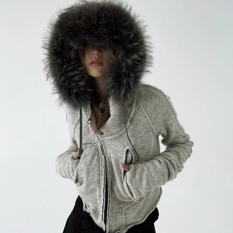 Women'S Fashion Zip Up Hoodies - Moda vintage zip up moletom feminino