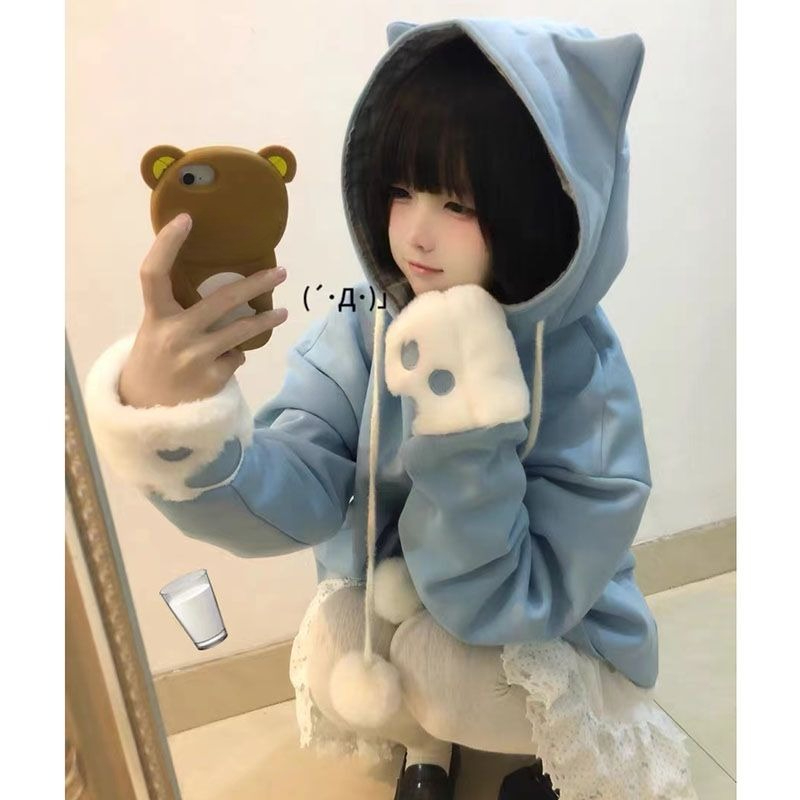 Japonês bonito anime bordado g - Women'S Fashion Zip Up Hoodies avaliação e preço