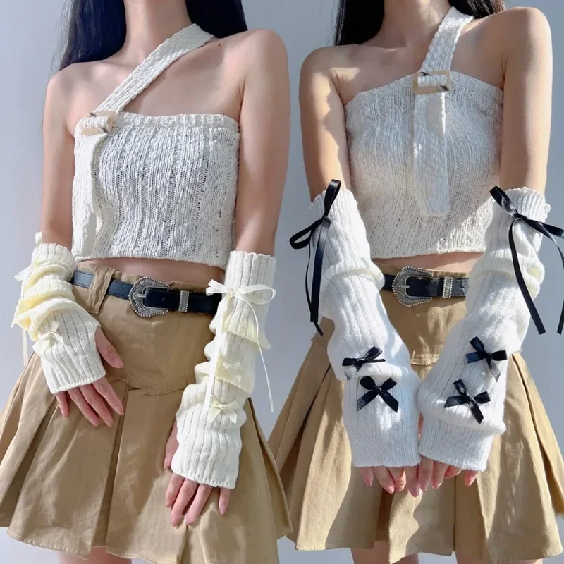 Feminino y2k moda aquecedores  - Women Fashion Gloves avaliação e preço