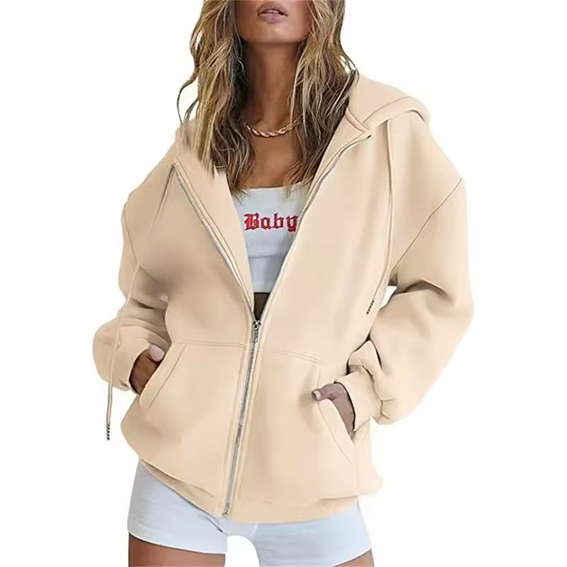 Cardigã Feminino com Zíper e C - Women'S Fashion Zip Up Hoodies avaliação e preço