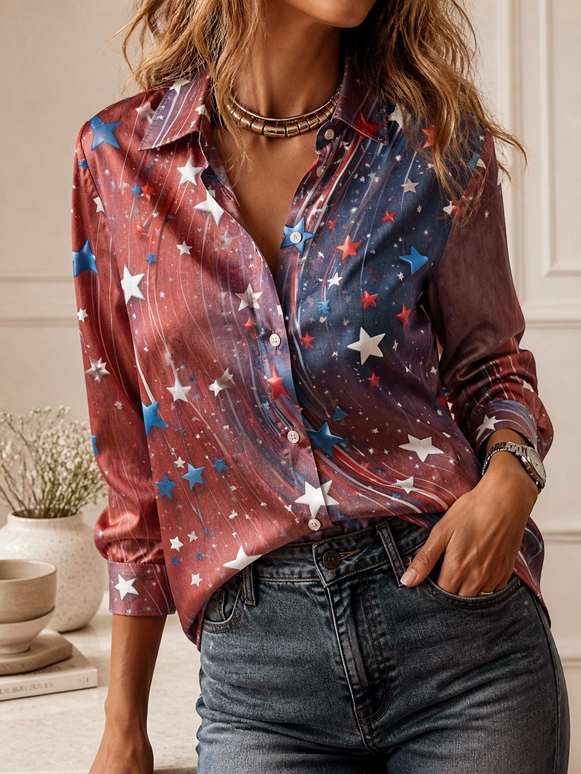 Blusa Elegante de Manga Longa  - Women Top Fashion avaliação e preço