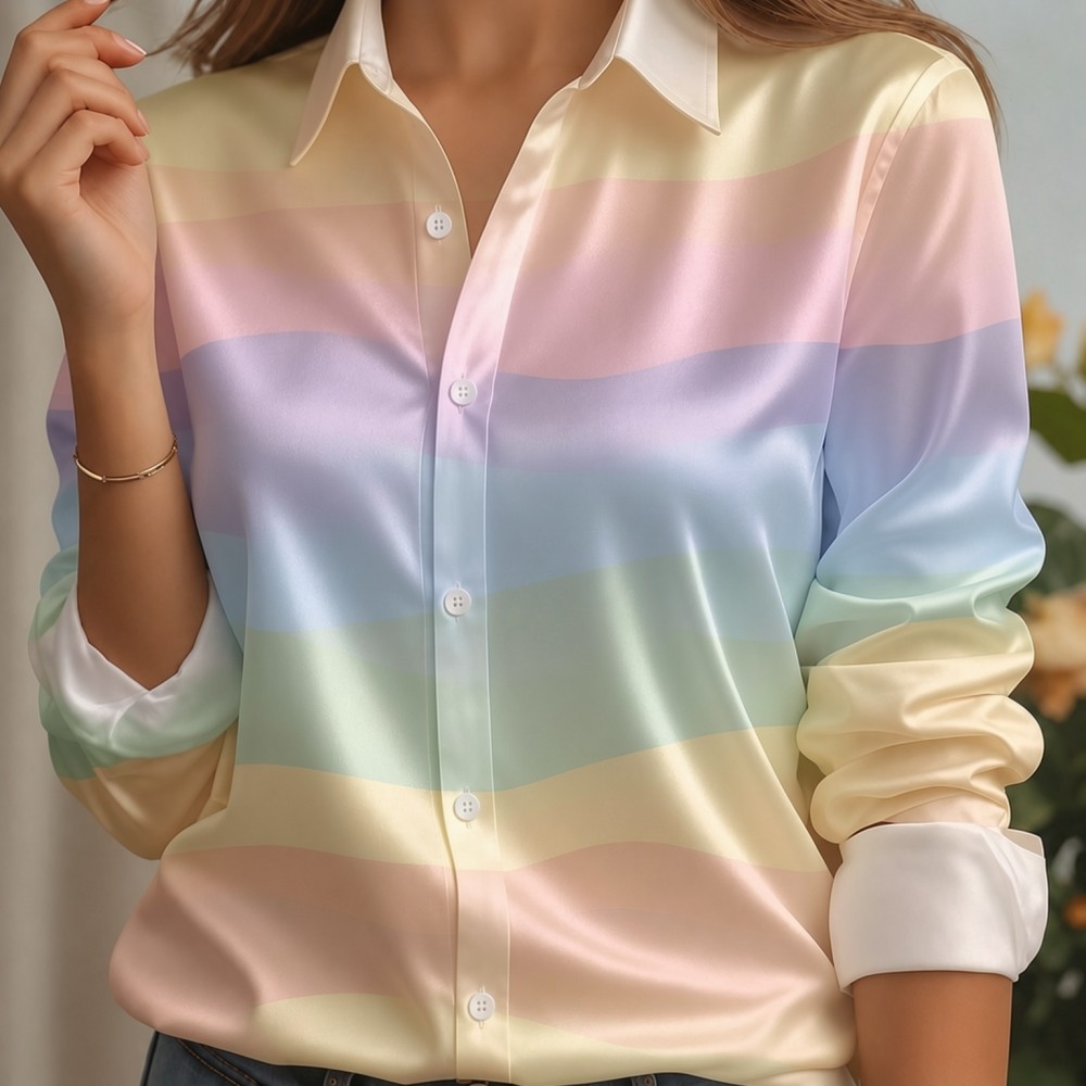 Camisa Feminina de Cetim com G - Women Top Fashion avaliação e preço