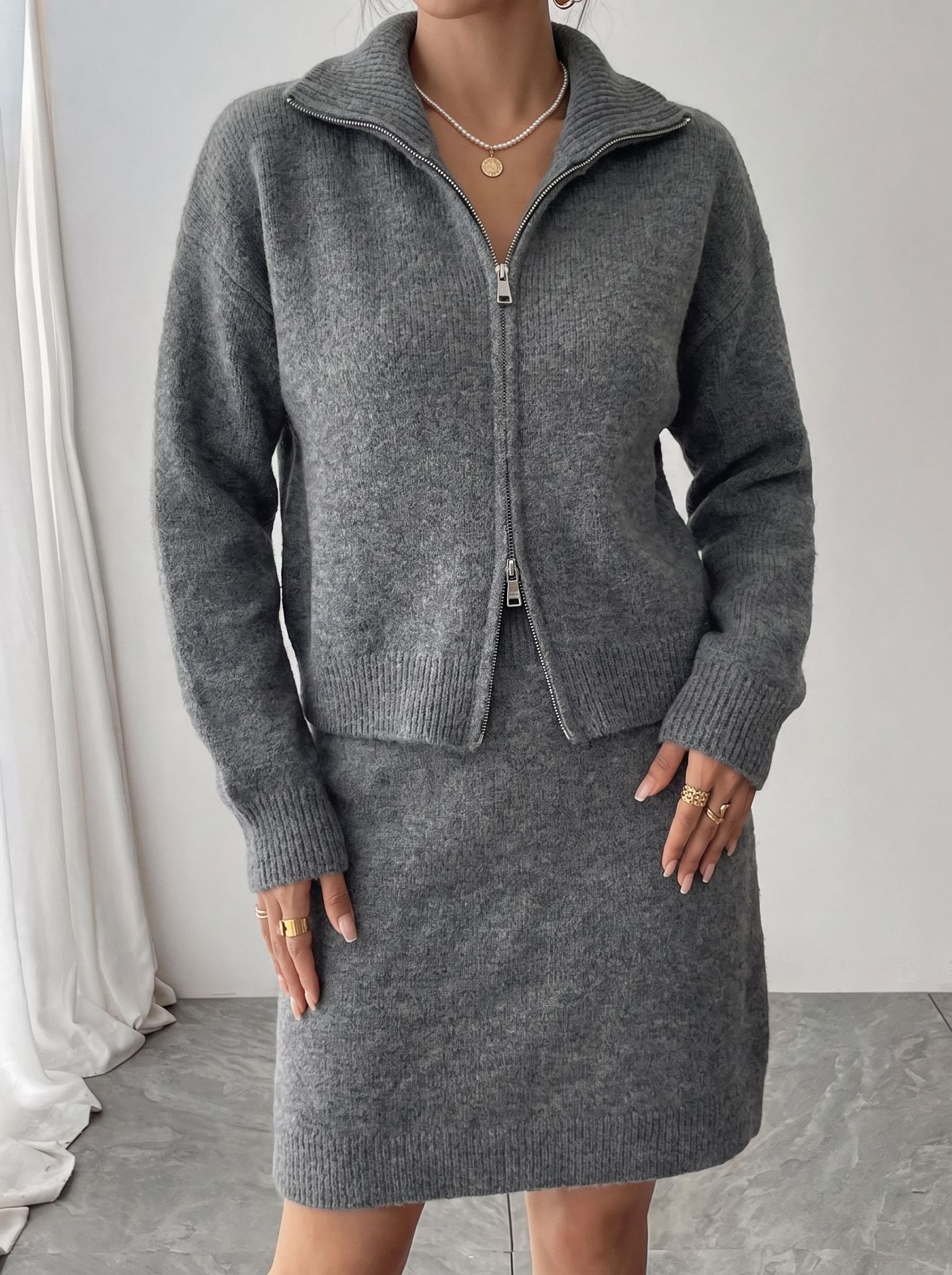 Conjunto de Moletom Elegante d - Women'S Fashion Quarter Zip avaliação e preço