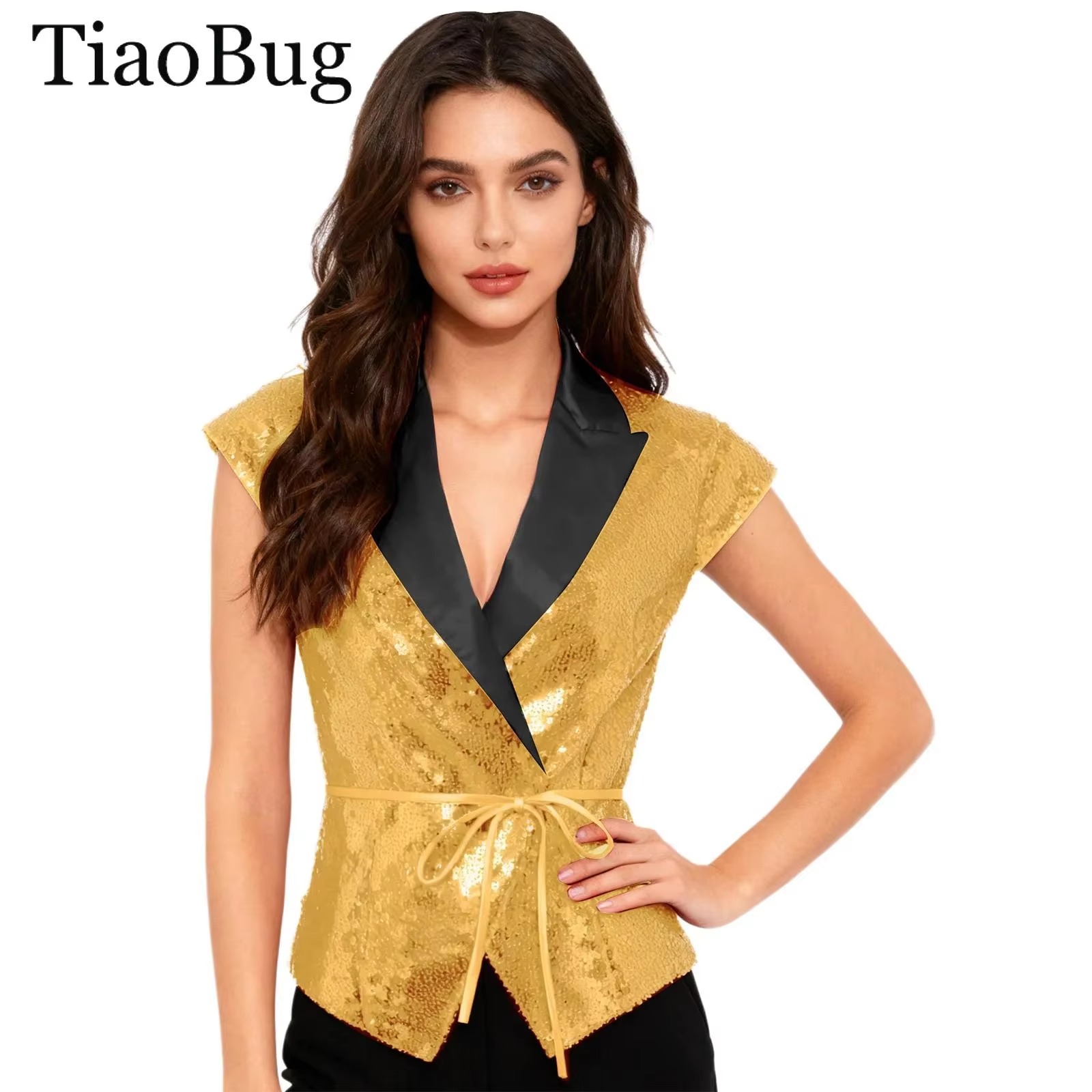 Feminino lantejoulas colete co - Women'S Fashion Labels avaliação e preço