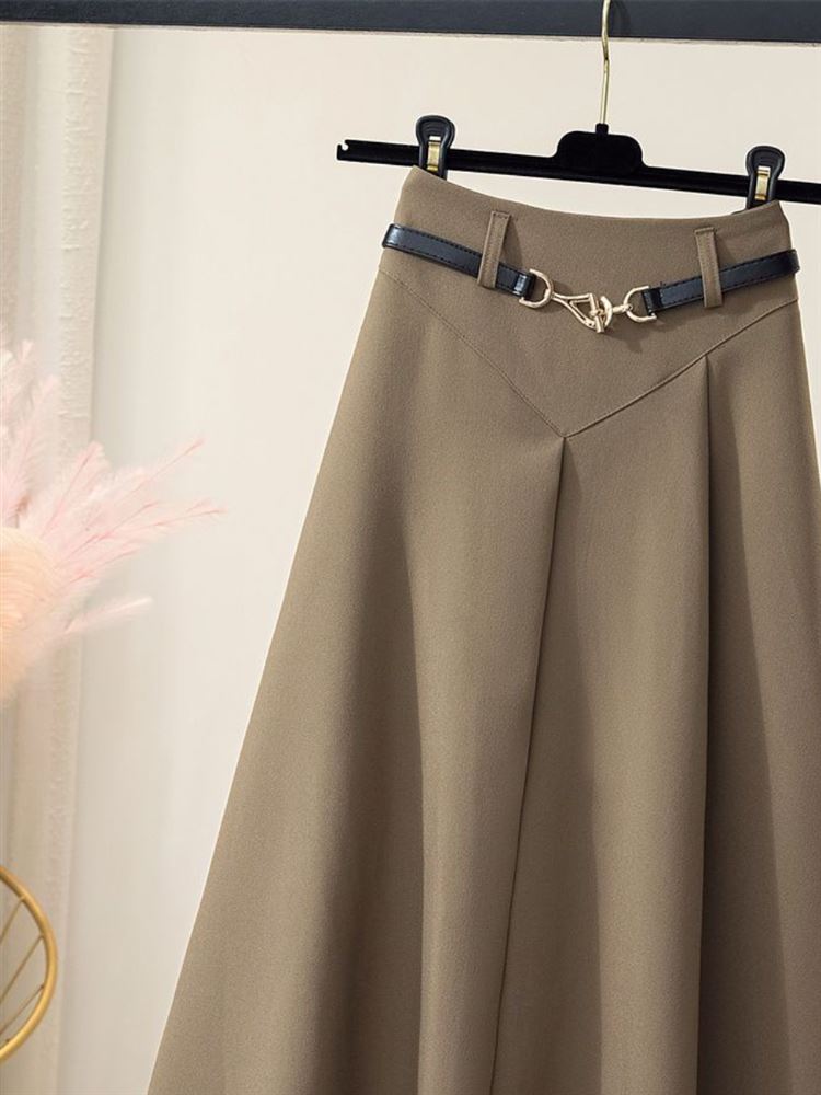 Saia Midi Feminina de Cintura  - A-Line Skirt Midi avaliação e preço