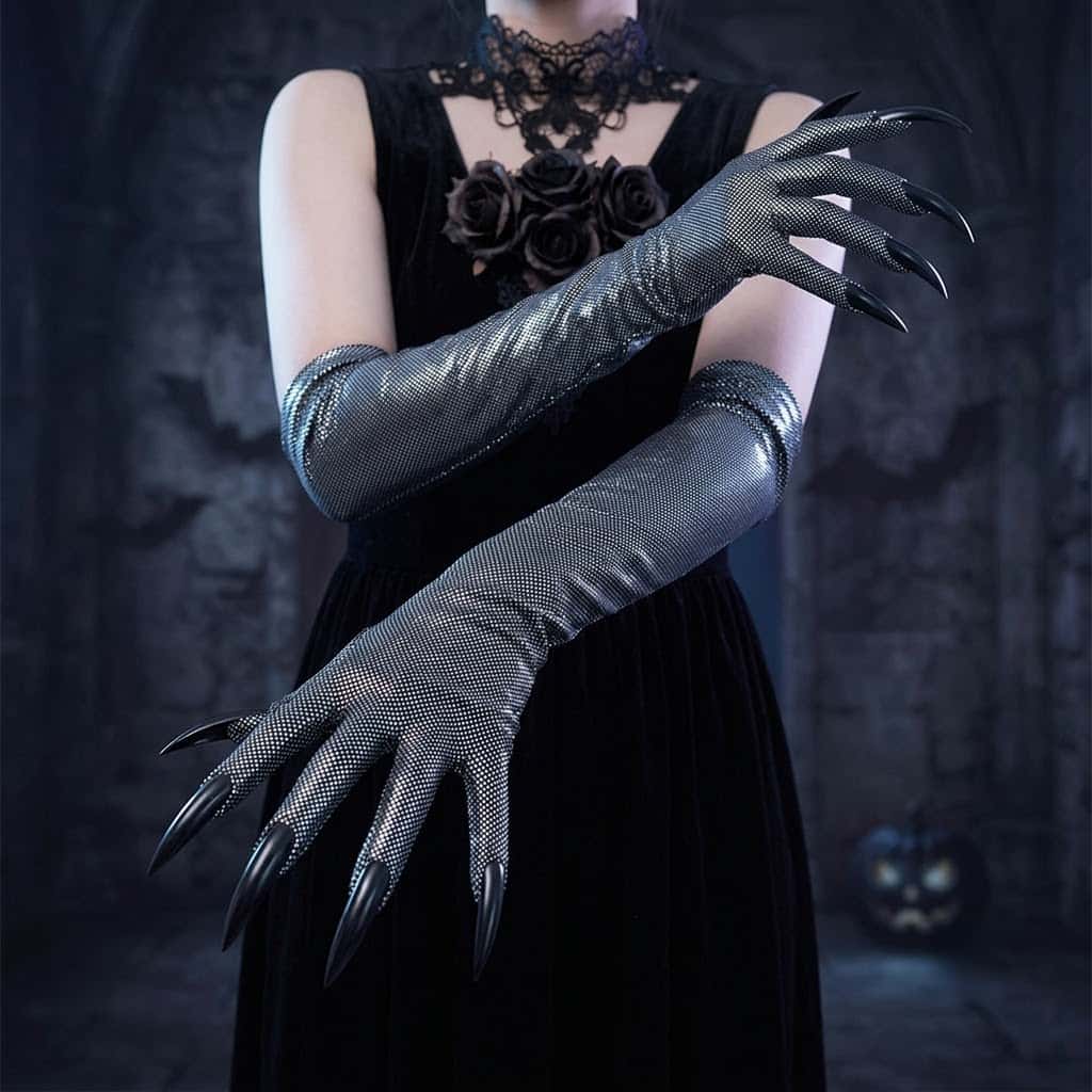 Luvas Longas Góticas Y2K Moon  - Women Fashion Gloves avaliação e preço