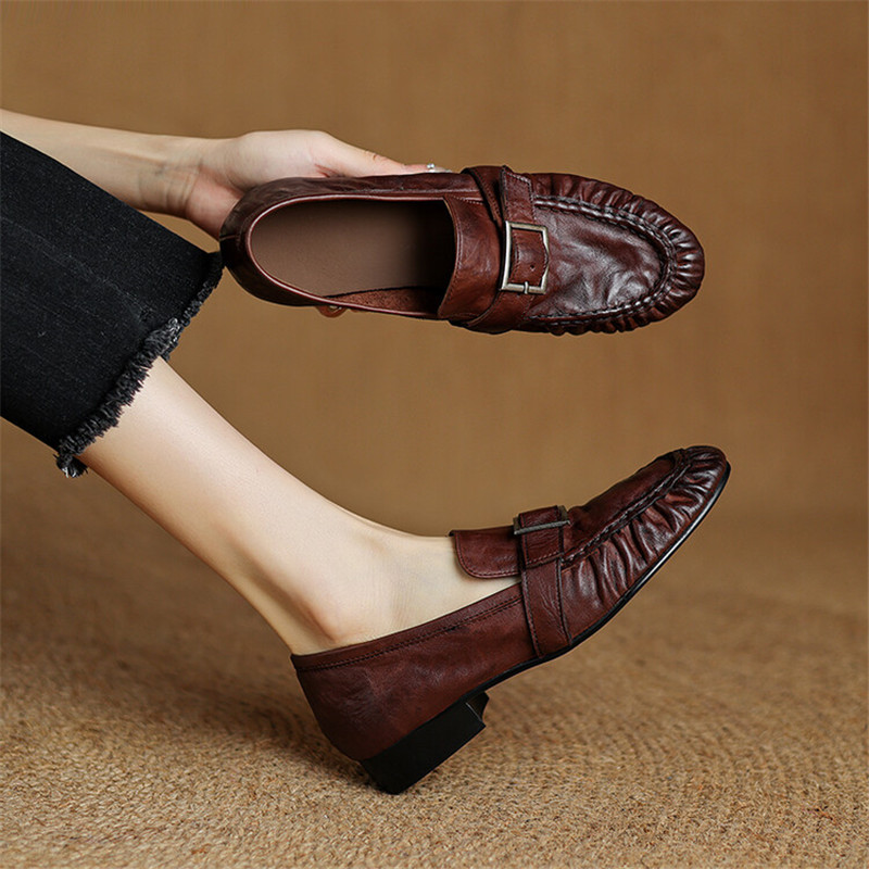 Mocassins de couro genuíno par - Women'S Fashion Footwear avaliação e preço