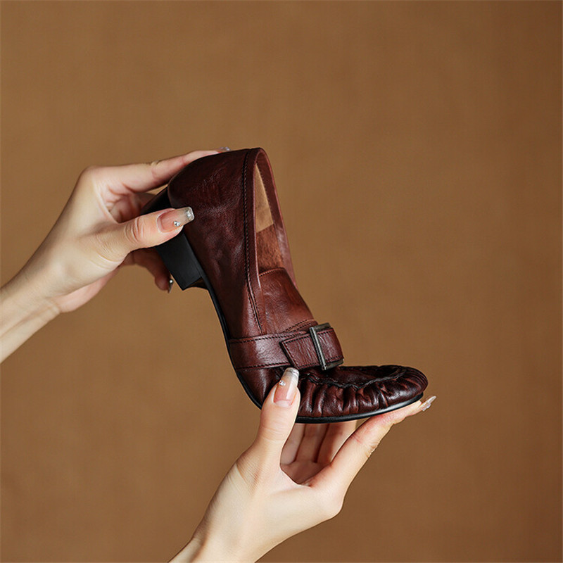 Mocassins de couro genuíno par - Women'S Fashion Footwear avaliação e preço