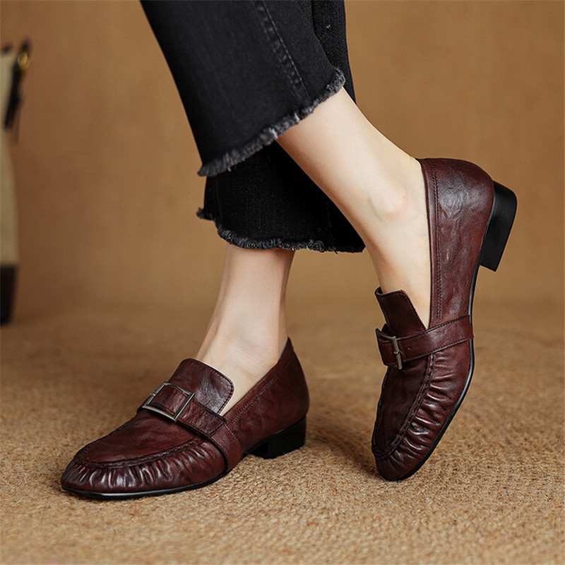 Mocassins de couro genuíno par - Women'S Fashion Footwear avaliação e preço