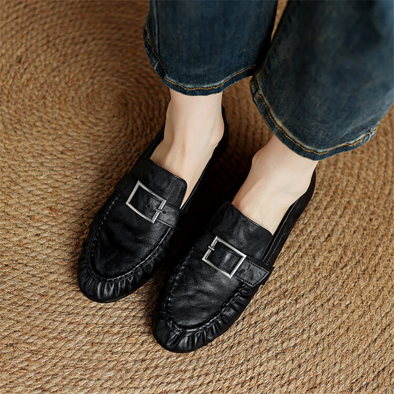 Mocassins de couro genuíno par - Women'S Fashion Footwear avaliação e preço