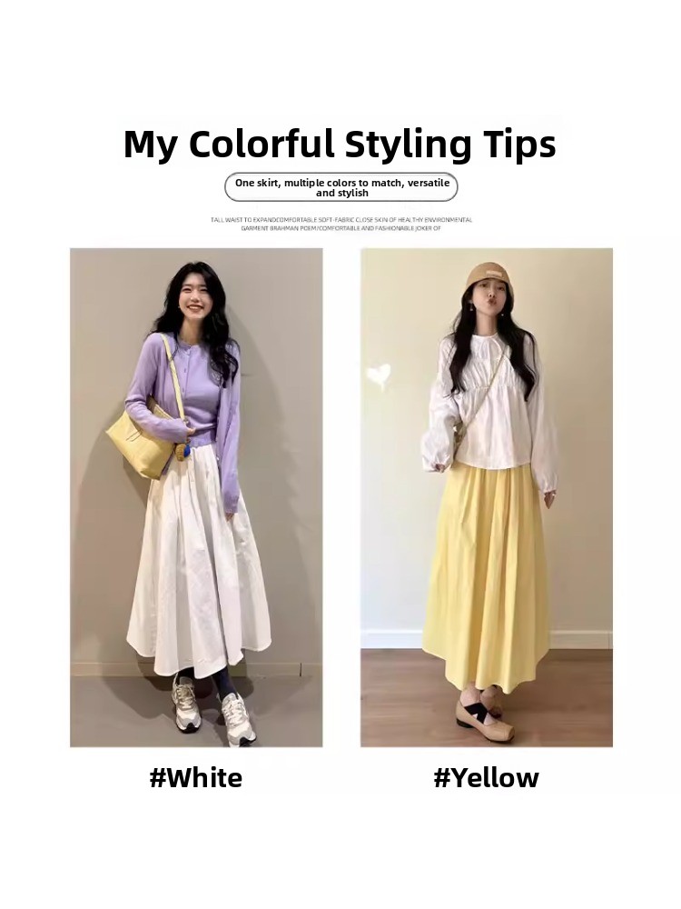 Saia Midi Amarela em A para Mu - A-Line Skirt Midi avaliação e preço