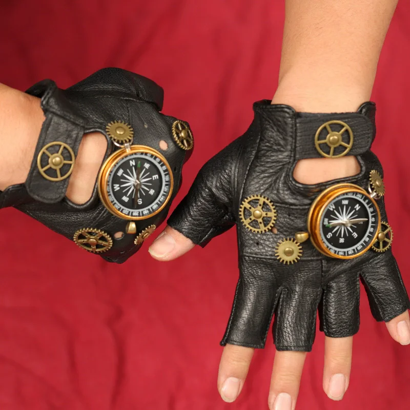 Steampunk couro do plutônio se - Women Fashion Gloves avaliação e preço
