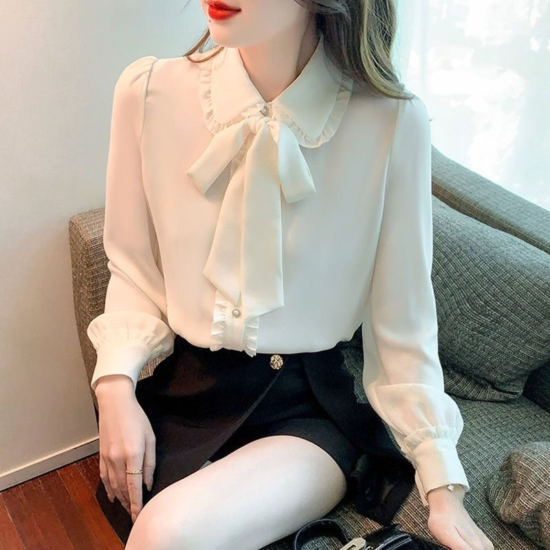 Blusa de Chiffon com Laço e Ma - Women Fashion Korean avaliação e preço