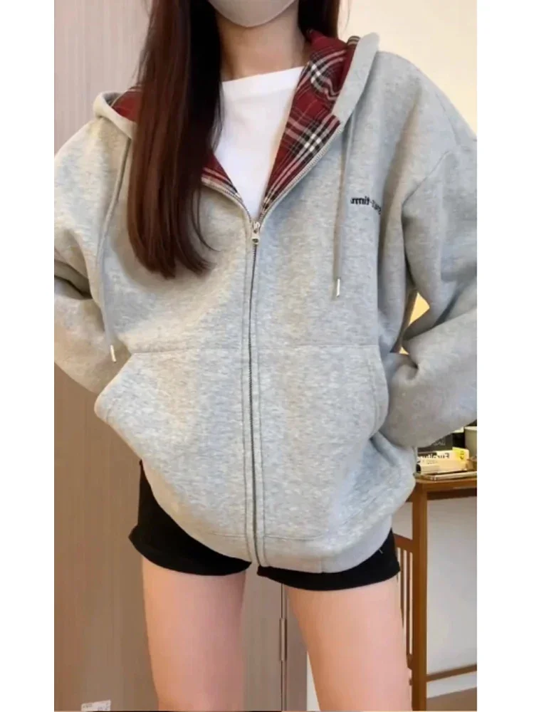 Harajuku 90s estética vermelho - Women'S Fashion Zip Up Hoodies avaliação e preço
