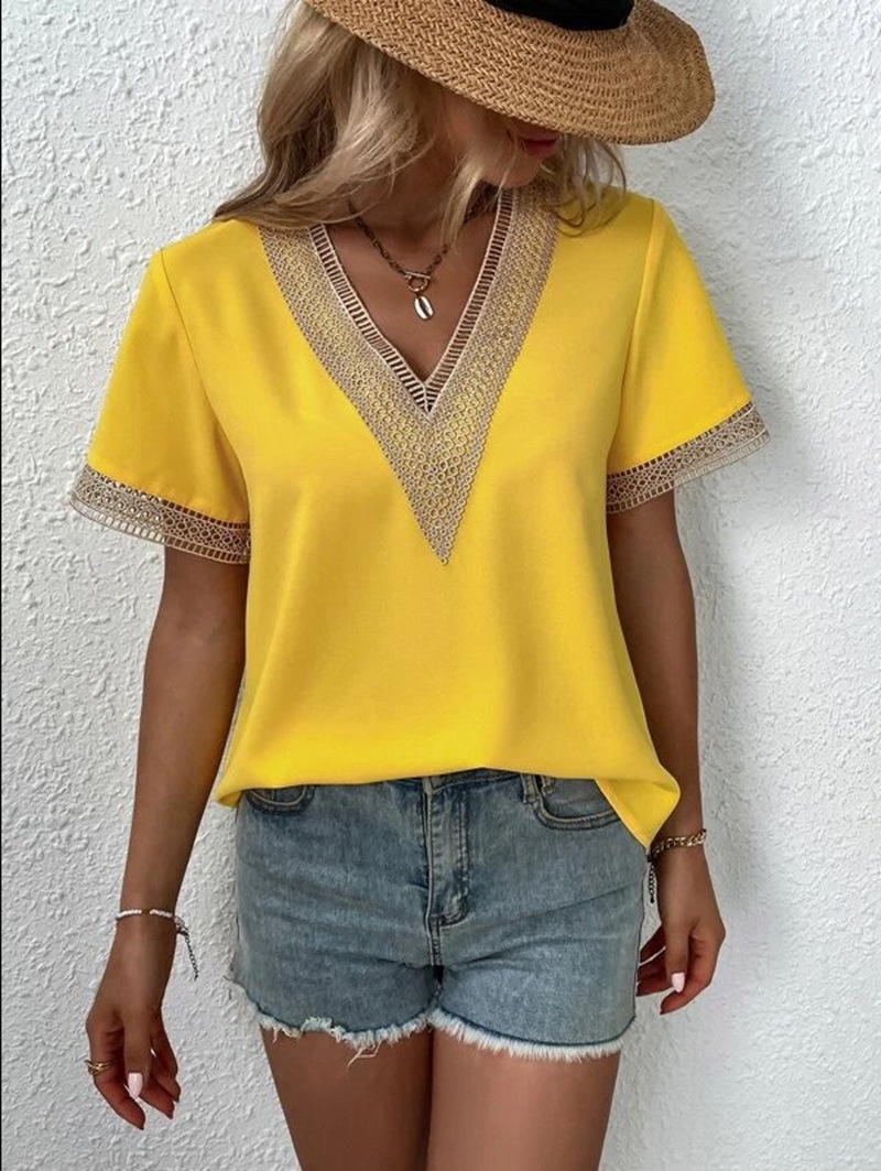 Blusa elegante moda manga curt - Xxl Women Fashion avaliação e preço