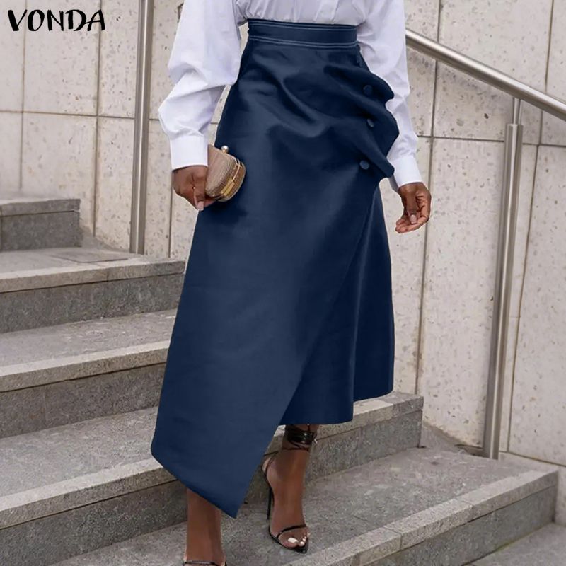 Vonda plus size 5xl elegante f - A-Line Skirt Midi avaliação e preço