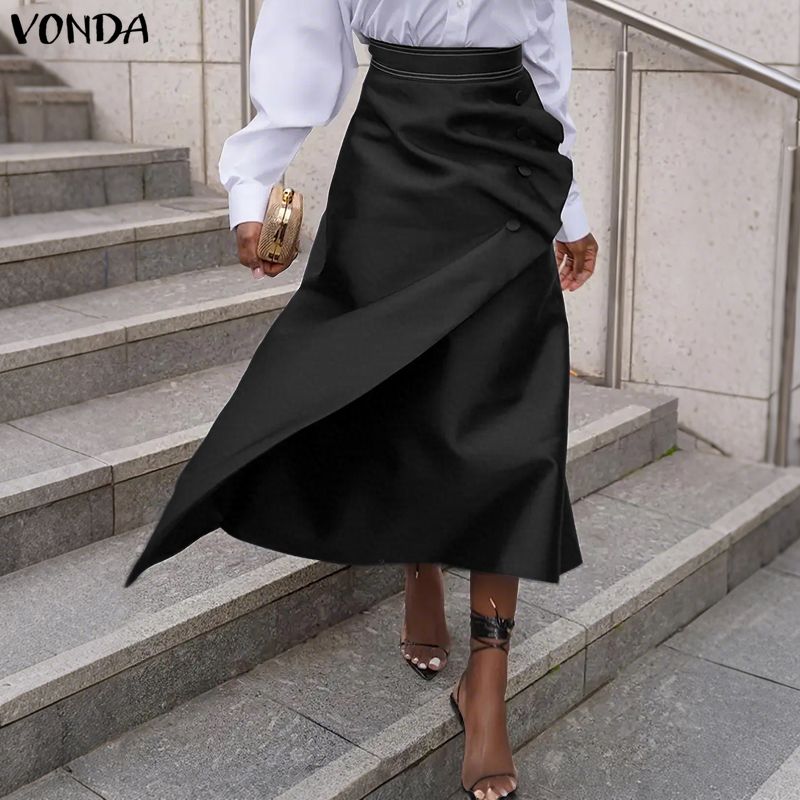 Vonda plus size 5xl elegante f - A-Line Skirt Midi avaliação e preço