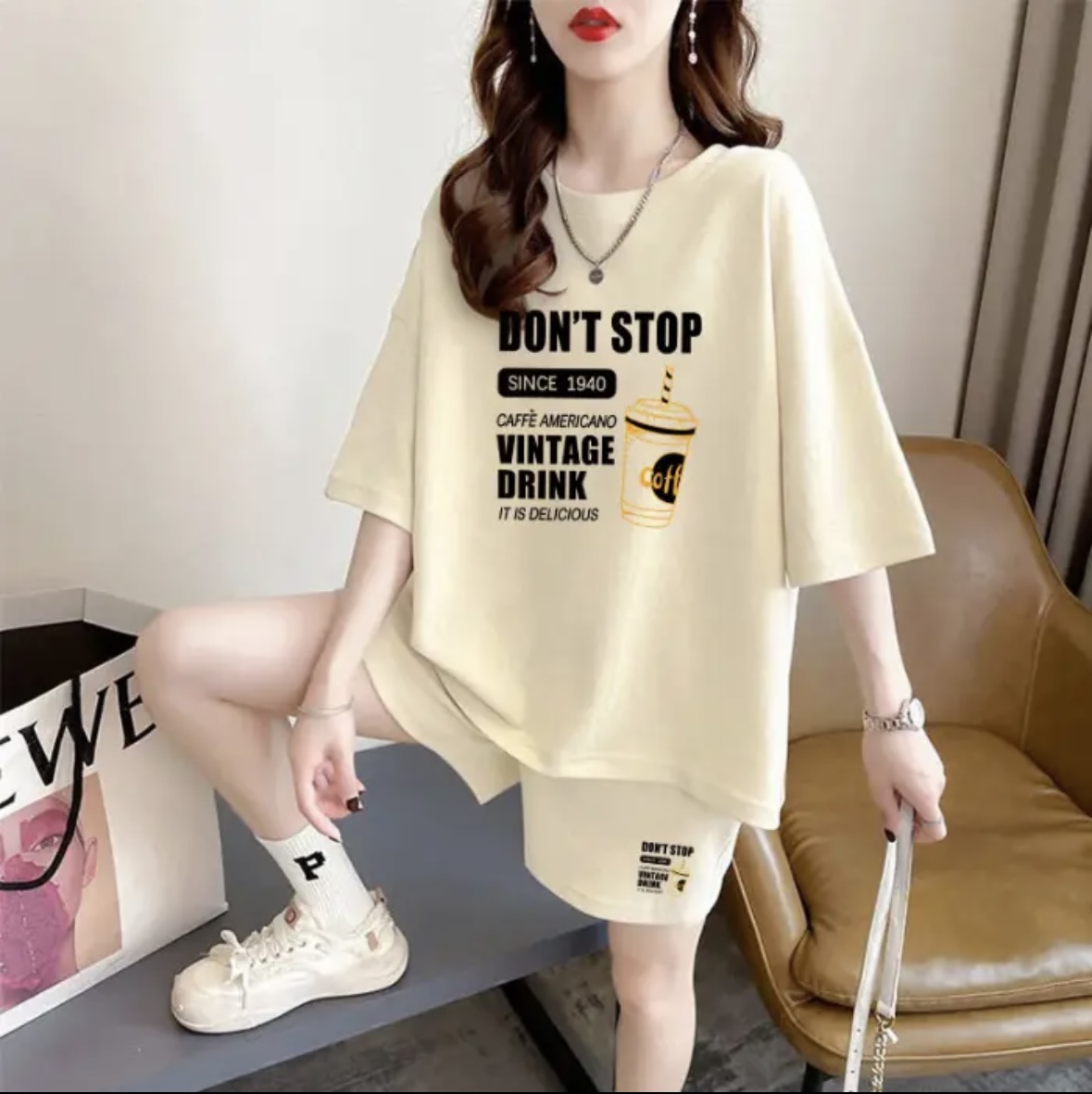 Conjunto de shorts de verão fe - Women Top Fashion avaliação e preço